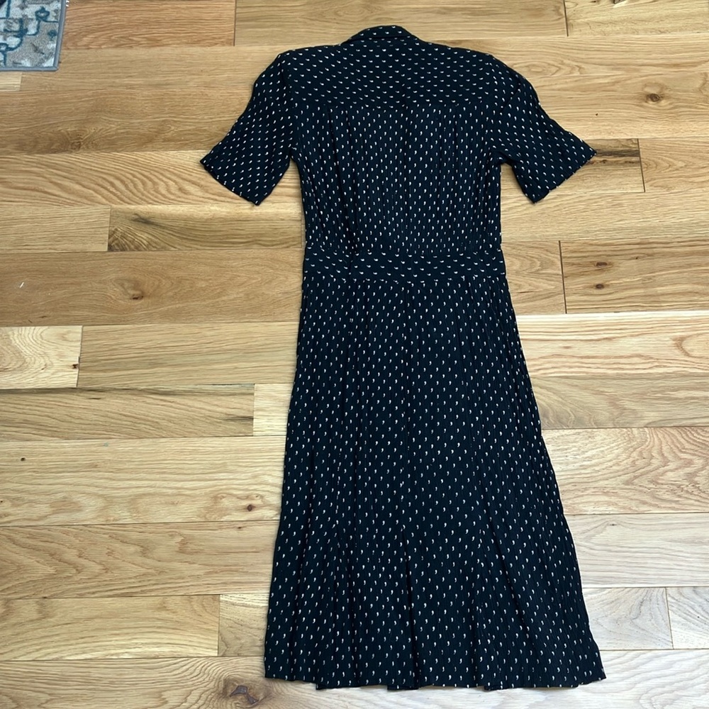 Vintage Liz Claiborne V-Neck Midi Dress with Cream Print 4P - Picture 6 of 7